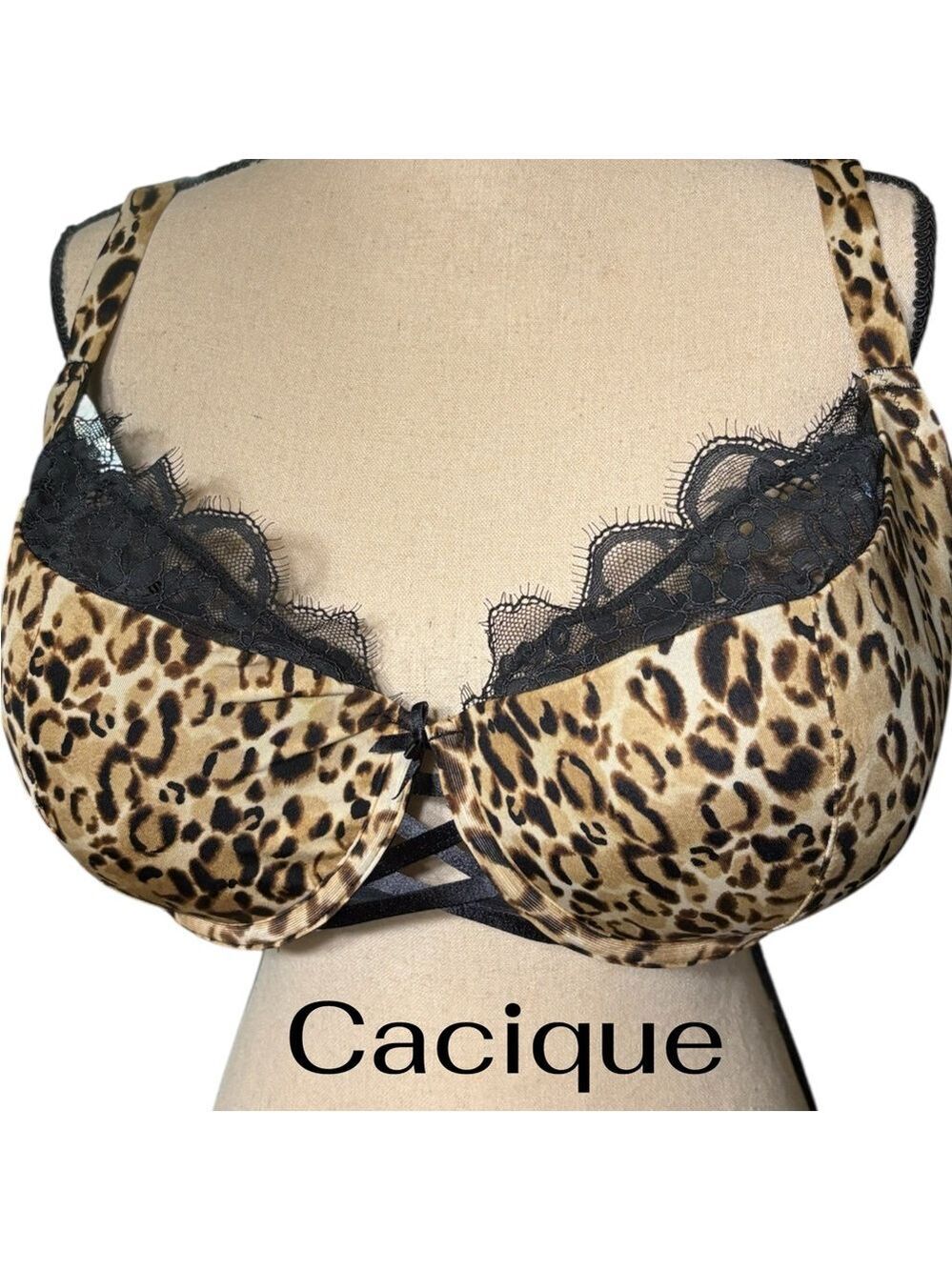 Cacique-NWT 42DDD French Balconette Bra. Lace/Leopard. Underwire. New with tags!